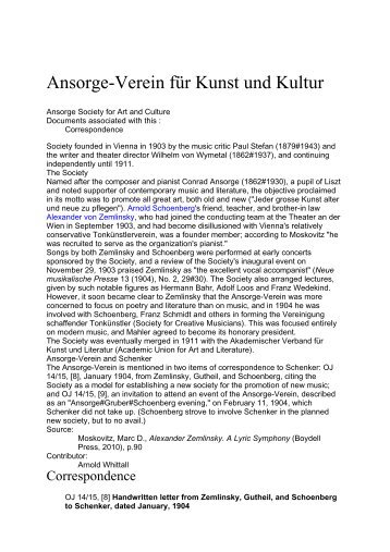 Ansorge-Verein für Kunst und Kultur - Schenker Documents Online