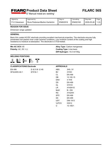 Product Data Sheet FILARC 56S - Eurocardis