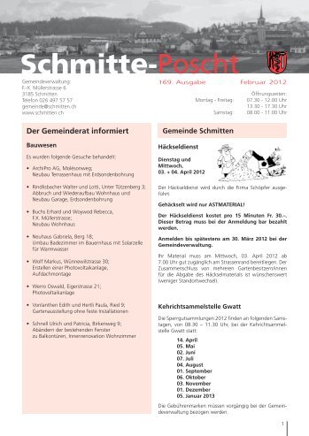 Der Gemeinderat informiert - Gemeinde Schmitten