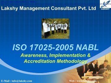 ISO 17025 awareness presentation - Lakshy
