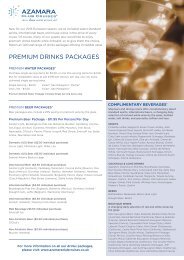 PREMIUM DRINKS PACKAGES - Azamara Club Cruises