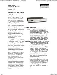 SoundStage! Equipment Review - Bryston BCD-1 CD Player (9/2007)
