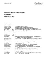 Cal Poly, SLO, Presidential Semester Review Task Force, Final Report