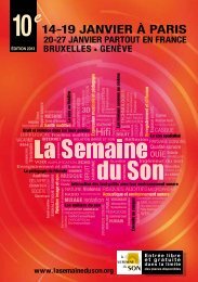 Le programme - La Semaine du Son