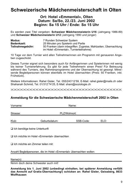 (SEM) 2002 in Leukerbad - Schweizer Schachbund