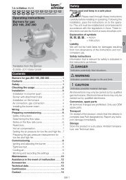 Industrial Burner ZIO Operating Instructions - Combustion 911
