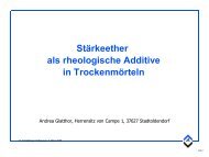 Stärkeether als rheologische Additive in Trockenmörteln - Schleibinger