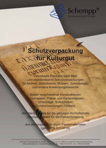 Schutzverpackung fÃ¼r KulturgutÂ« (PDF, 864 KiB) - Schempp