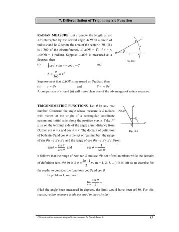 7. Differentiation of Trigonometric Function