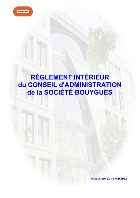 RÃGLEMENT INTÃRIEUR du CONSEIL d ... - Bouygues