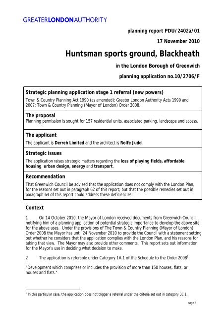 Huntsman sports ground, Blackheath - Greater London Authority