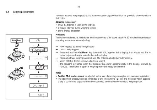 Operating instructions PB-L line of balances - METTLER TOLEDO