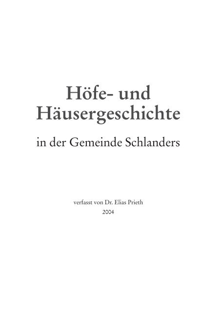 Höfe- und Häusergeschichte