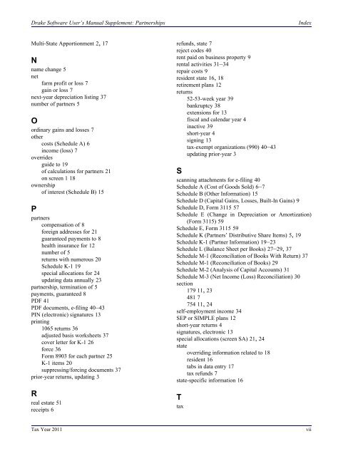 Schedule K-1 for 1065 - Drake Software