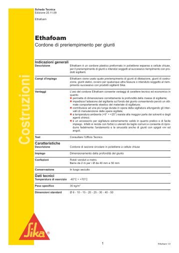 [PDF] ETHAFOAM 100216_ETHAFOAM.qxd - Sika Italia SpA