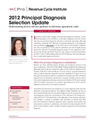 2012 Principal Diagnosis Selection Update - HCPro Blogs