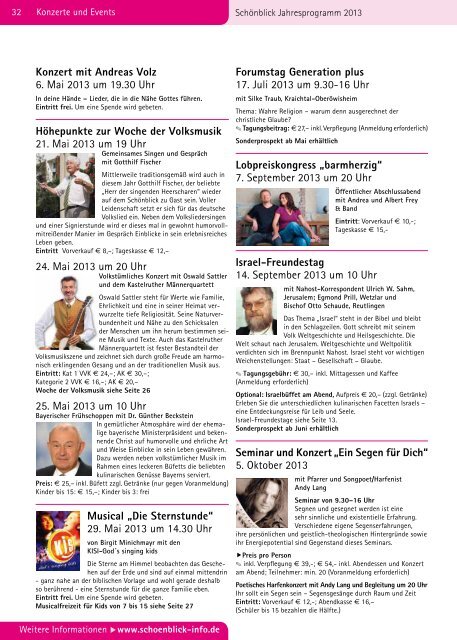 Jahresprogramm 2013 - Schönblick