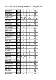 Prove intermedie di Matematica Applicata â Ing. Biomedica