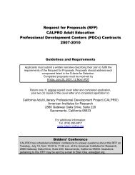 Request for Proposals (RFP) CALPRO Adult Education Professional ...