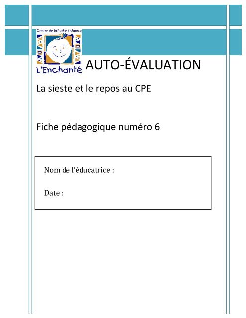 Auto-Ã©valuation No 6 La Sieste Et Le Repos Au CPE 1 - Rcpeqc.org