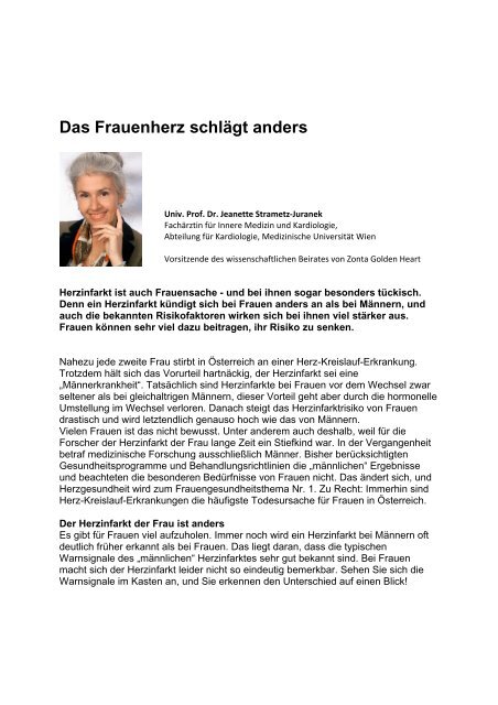 Ein Beitrag von Uni. Prof. Dr. Jeanette Strametz - Juranek