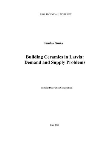 Building Ceramics in Latvia: Demand and Supply ... - Aleph Files