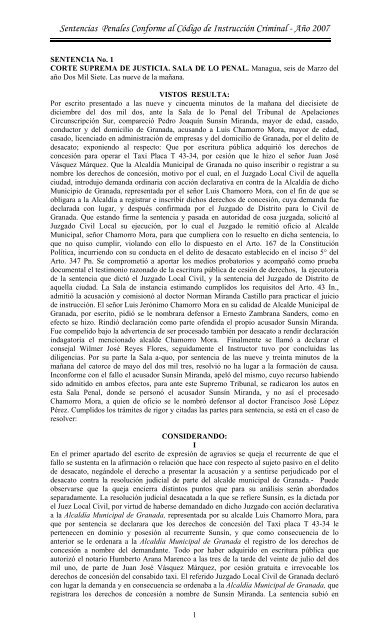 Sentencias Penales Conforme al CÃ³digo de - Poder Judicial