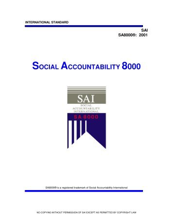 SOCIAL ACCOUNTABILITY 8000 - SA8000.info