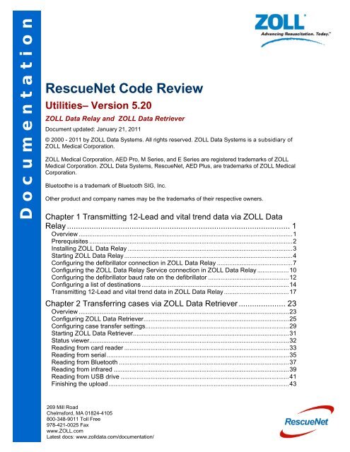 RescueNet Code Review Utilities - ZOLL Data Systems