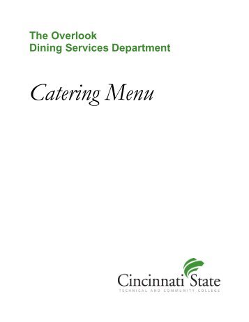 Overlook Catering Menu - Cincinnati State