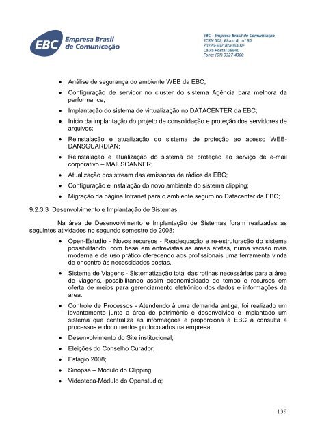 EBC - RelatÃ³rio de GestÃ£o 2008 - V Final 2 - EBC - Empresa Brasil ...