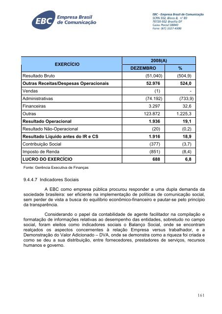 EBC - RelatÃ³rio de GestÃ£o 2008 - V Final 2 - EBC - Empresa Brasil ...