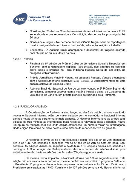 EBC - RelatÃ³rio de GestÃ£o 2008 - V Final 2 - EBC - Empresa Brasil ...