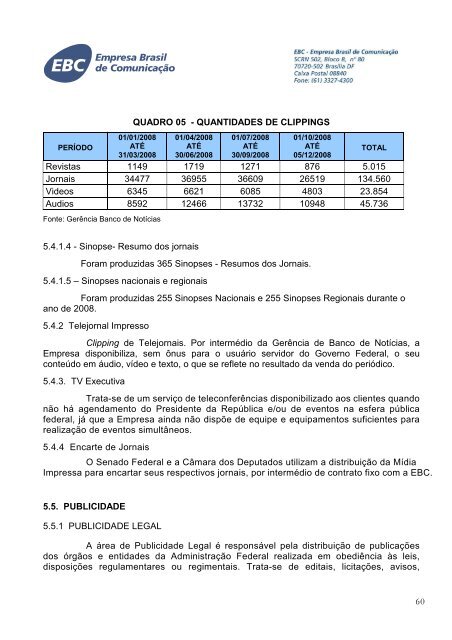 EBC - RelatÃ³rio de GestÃ£o 2008 - V Final 2 - EBC - Empresa Brasil ...