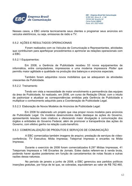 EBC - RelatÃ³rio de GestÃ£o 2008 - V Final 2 - EBC - Empresa Brasil ...