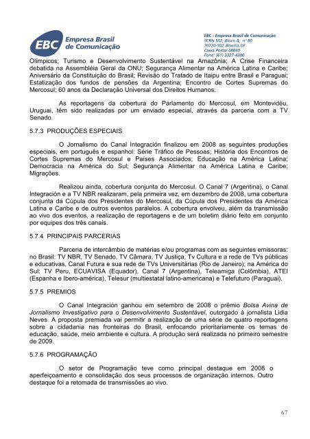 EBC - RelatÃ³rio de GestÃ£o 2008 - V Final 2 - EBC - Empresa Brasil ...