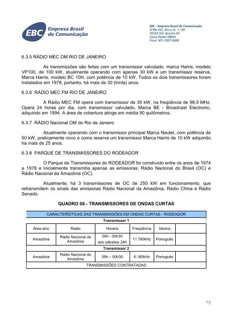 EBC - RelatÃ³rio de GestÃ£o 2008 - V Final 2 - EBC - Empresa Brasil ...