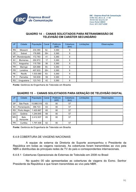 EBC - RelatÃ³rio de GestÃ£o 2008 - V Final 2 - EBC - Empresa Brasil ...