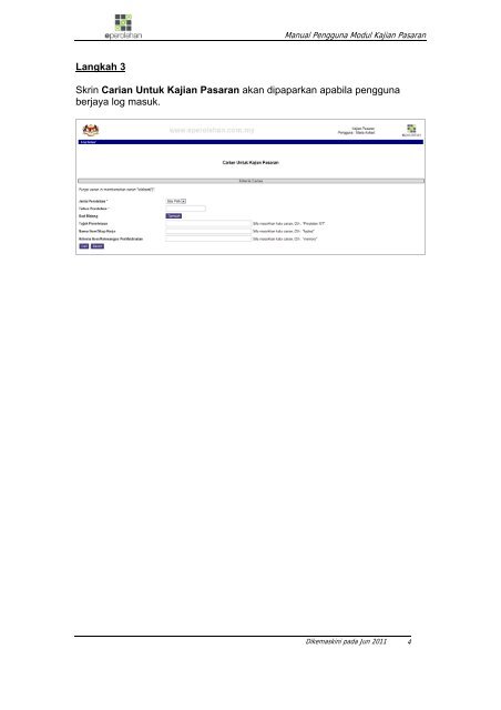 MANUAL PENGGUNA MODUL KAJIAN PASARAN ... - ePerolehan