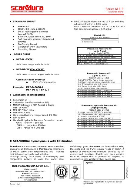 MEP-D/DE: the handheld pressure calibrator series M E P