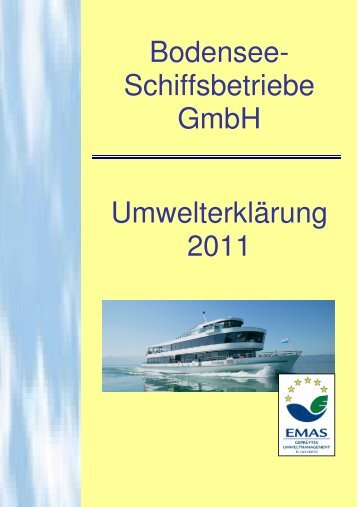 UmwelterklÃ¤rung 2011 - Bodensee-Schiffsbetriebe GmbH