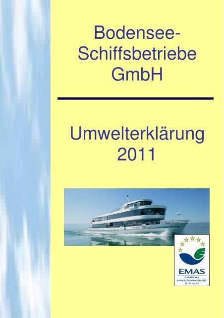 UmwelterklÃ¤rung 2011 - Bodensee-Schiffsbetriebe GmbH