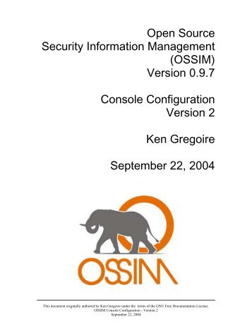 Open Source Security Information Management (OSSIM ... - AlienVault