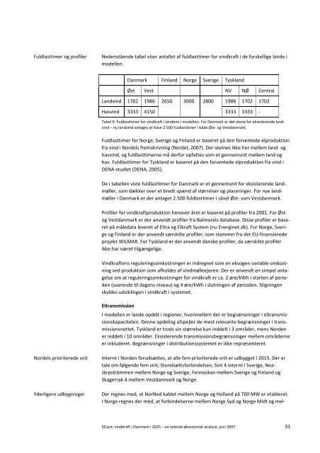 Ea Energianalyse a/s 50 pct. vindkraft i Danmark i 2025 ... - Balmorel