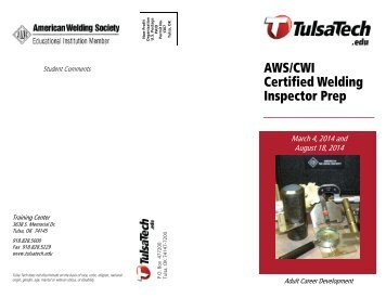 AWS/CWI Certified Welding Inspector Prep - Tulsa Technology Center