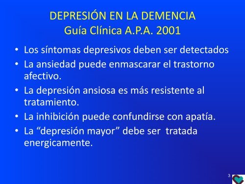 Evaluación de sintomatología depresiva en Demencias - Sociedad ...