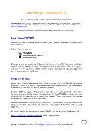 Lettre 4 - Septembre 2007 - RÃ©seau PREVIOS