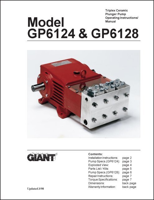 Model GP6124 & GP6128 - Giant Industries