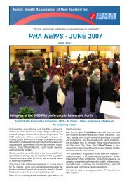 PHA NEWS - JUNE 2007 - Public Health Association of New Zealand