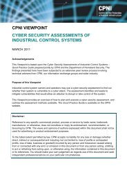 Cyber security assessment of industrial control systems - a CPNI ...